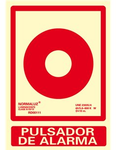NORMALUZ SE�AL LUMINISCENTE "PULSADOR DE ALARMA" 21x30  RD00111