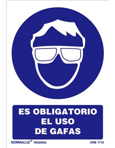 NORMALUZ SE�AL LUMINISCENTE "OBLIGATORIO USO GAFAS"21x30RD20002