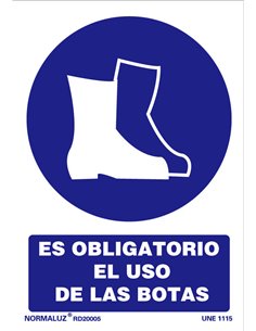 NORMALUZ SE�AL LUMINISCENTE "OBLIGATORIO USO BOTAS"21x30RD20005