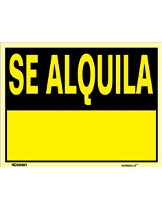 NORMALUZ SE�AL LUMINISCENTE "SE ALQUILA " 35x45RD50401