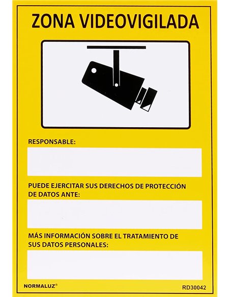 NORMALUZ SE�AL LUMINISCENTE "ZONA VIDEOVIGILADA"21x30RD30042