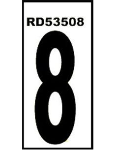 NORMALUZ NUMERO ADHESIVO " 8 "  4.6x14 PVC GLASSPACK 0,4RD53508