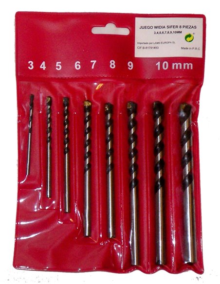 SIFER JUEGO BROCAS WIDIA DE 3-10 8 UND. M-502 EN BOLSA