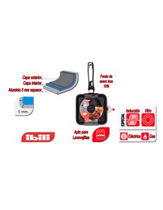 IBILI SARTEN GRILL ALU. INDUPLUS 18X18 CMS(5MM)400318