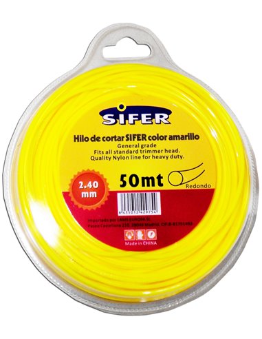 SIFER HILO DESBROZADORA AMARILLO REDONDO 2.40 MMx 50 MT48222004