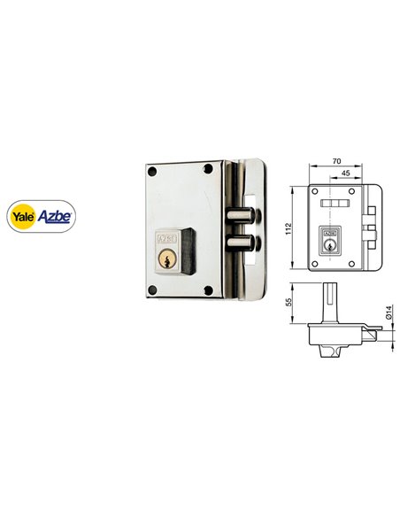 YALE AZBE CERRADURA     10-0 HN   70 IZQDA.SOBREPONER ANTIPALANC
