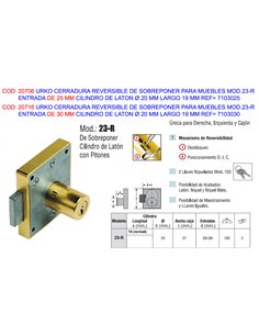 URKO CERRAD.SOBREP.23R ENTR25 CILIND19 REVERS.MUEBLE 7103025