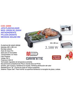 JATA PLANCHA ASAR GR5582500W ANTIADH.PFLUON GRANITE460x280 MM