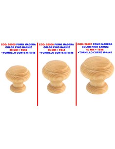 POMO MADERA COLOR PINO BARNIZ 40 MMT646