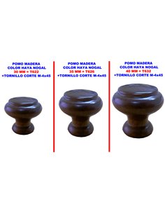 POMO MADERA COLOR HAYA NOGAL 30 MMT622
