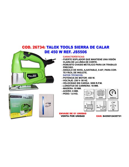 TALOX TOOLS SIERRA DE CALAR 450 W JS5506