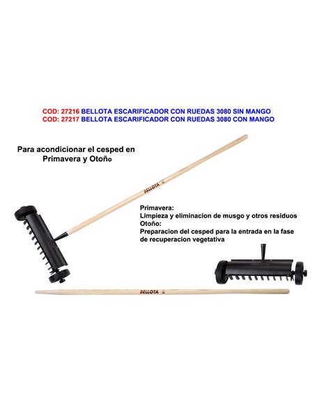 BELLOTA ESCARIFICADOR CON RUEDAS 3080 SIN MANGO 