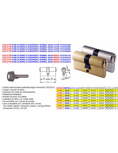 IFAM CILINDRO D EUROPERFIL NORMAL 30x40 LATON  R15031600