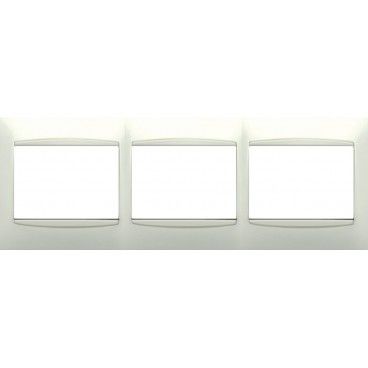Marco 3 elementos BLANCO con embellecedor BJC Coral 21213