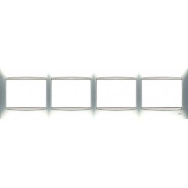 Marco 4 elementos PLATA LUNA con embellecedor BJC Coral 21214-PL