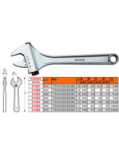 BAHCO LLAVE AJUSTABLE 91C150 MM   6" MOLETA LATERAL (7010-6)