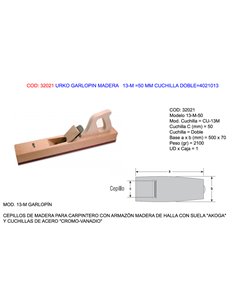 URKO GARLOPIN MADERA 13-M 50 MM CUCHILLA DOBLE4021013