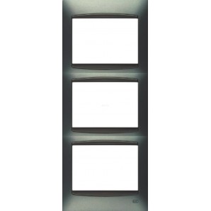 Marco 3 elementos vertical GRIS SOMBRA con embellecedor BJC Coral 21313-GS