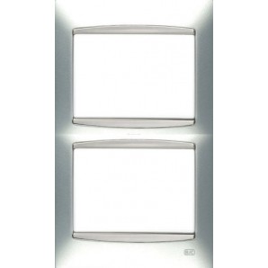 Marco 2 elementos vertical PLATA LUNA con embellecedor BJC Coral 21312-PL