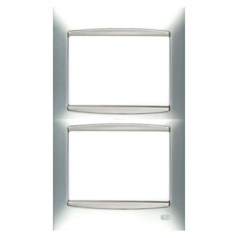 Marco 2 elementos vertical PLATA LUNA con embellecedor BJC Coral 21312-PL