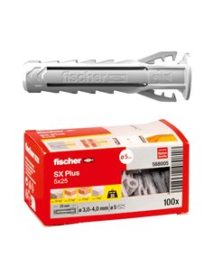 FISCHER CAJA 100 TACOS SX PLUS 5 GRIS   5x25  568005