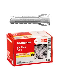 FISCHER CAJA 100 TACOS SX PLUS 6 GRIS   6x30  568006