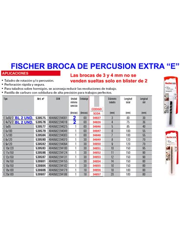 FISCHER BROCA E-   6 EXTRA  6x100  530579