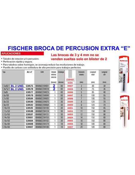 FISCHER BROCA E-11 EXTRA 11x150  530596