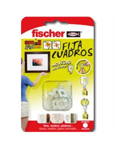FISCHER COLGADOR FIJACUADROS BLANCO 8 UND POR BLISTER 522206