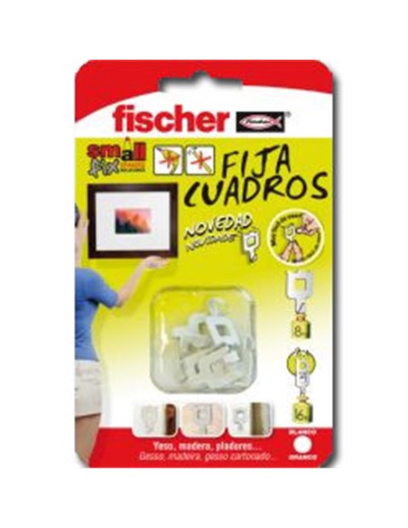 FISCHER COLGADOR FIJACUADROS BLANCO 8 UND POR BLISTER 522206