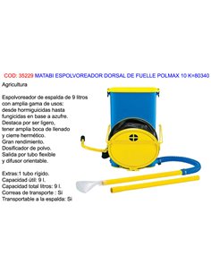 MATABI ESPOLVOREADOR DORSAL DE FUELLE POLMAX 9 K 80340