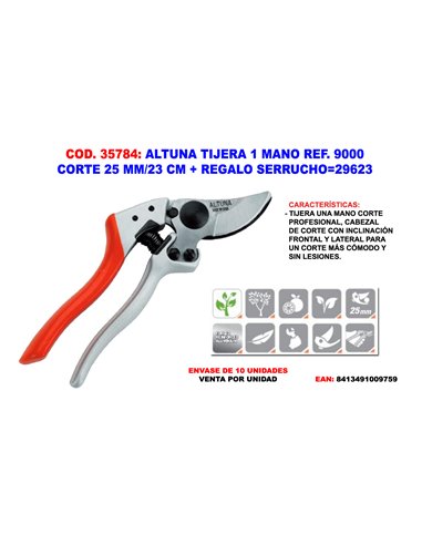 ALTUNA TIJERA 1 MANO 9000P CORTE 25 MM/23CM
