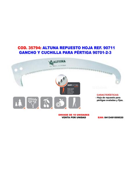 ALTUNA REP.HOJA 90711 GANCHO Y CUCHILLA PARA PERTIGA 90701-2-3
