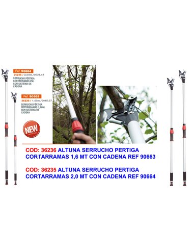 ALTUNA SERRUCHO PERTIGA CORTARRAMAS 2,0 MT CON CADENA REF 90664
