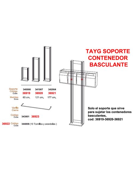 TAYG SOPORTE CONTENEDOR BASCULANTE  60 CM  340000
