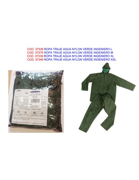 SIFER TRAJE AGUA NYLON VERDE INGENIERO XXL 980 GR