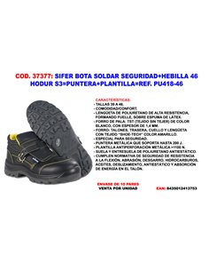 SIFER/SAFETY BOTA SOLDAR HEBILLA 46HODUR S3PUNT+PLANTPU418