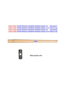 SIFER MANGO MADERA BARNIZ MAZA 6-8 K 900x51x29 + CU�A