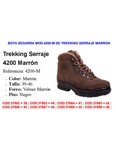 BOTA SEGARRA MOD.4200-M DE TREKKING SERRAJE MARRON TALLA 45
