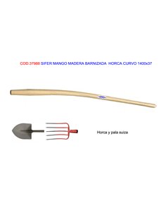 SIFER MANGO MADERA BARNIZ HORCA CURVO 1400x37