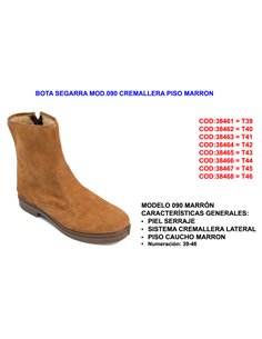 BOTA CANOS/SEGARRA MOD.090 CREMALLERA PISO MARRON      TALLA 43