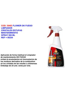 FLOWER OK FUEGO LIMPIADOR CRISTAL ESTUFA MANTE.SPRAY 500ML50238