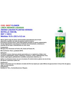 FLOWER ABONO LIQUIDO PLANTAS VERDES BOTELLA 1000ML10513