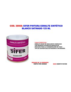 SIFER PINTURA ESMALTE SINTETICO BLANCO SATINADO 125 ML