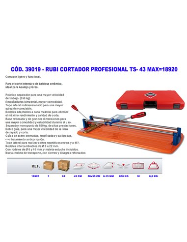 RUBI CORTADOR PROFESIONAL TS- 43 MAX18920