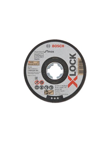 BOSCH LATA 10 DISCOS STANDAR INOX  X-LOCK 115X1X22,23 2608619266