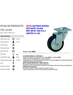 GAYNER RUEDA 24-058REF:BPG1 030 PLL1 (ANTES 21-43)