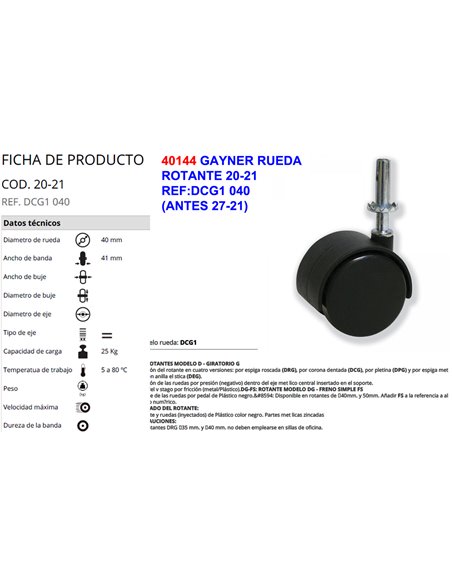 GAYNER RUEDA 20-21REF:DCG1 040  (ANTES 27-21)