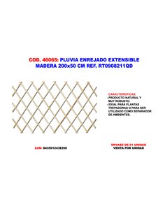 PLUVIA ENREJADO EXTENSIBLE MADERA  200x50 CM RT0908211QD
