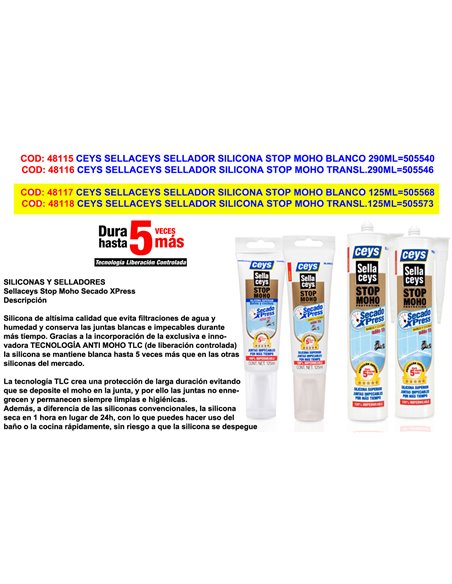 CEYS SELLACEYS SELLADOR SILICONA STOP MOHO TRANSL.125ML505573
